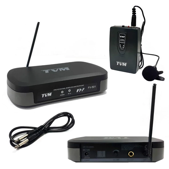 VHF KABLOSUZ MİKROFON 1 YAKA TVM FV-501 ürün görseli 1
