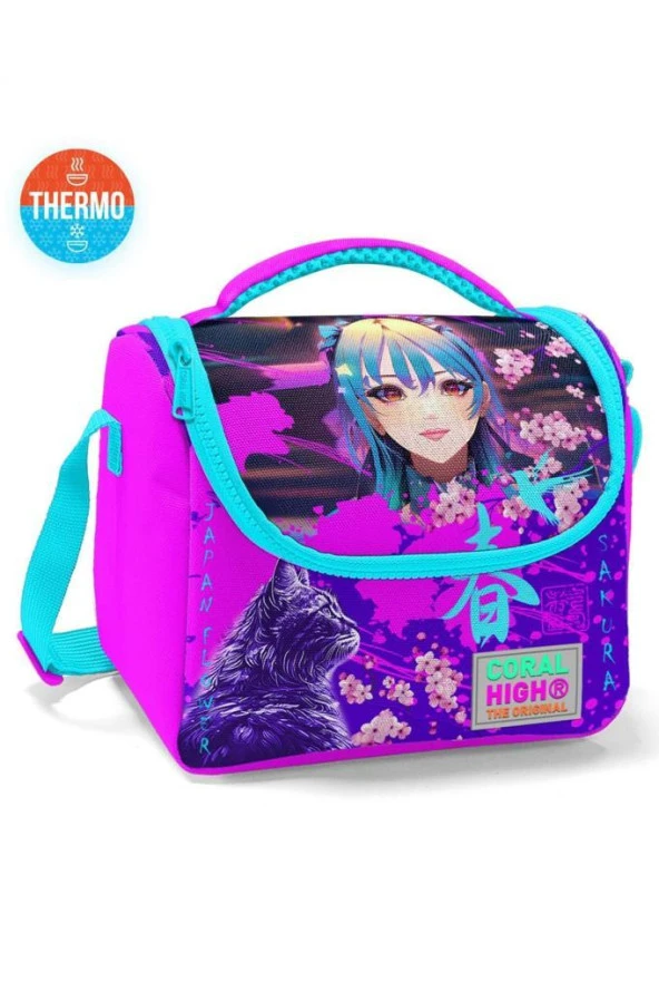 Coral High Thermo Beslenme Çantası Anime Kedi Desenli 11753 ürün görseli 1