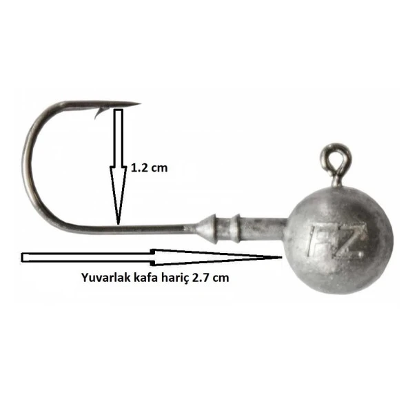 Dam Ball Jig Head No:1/0 İğneli 5gr Zoka (5 Adet) ürün görseli 1