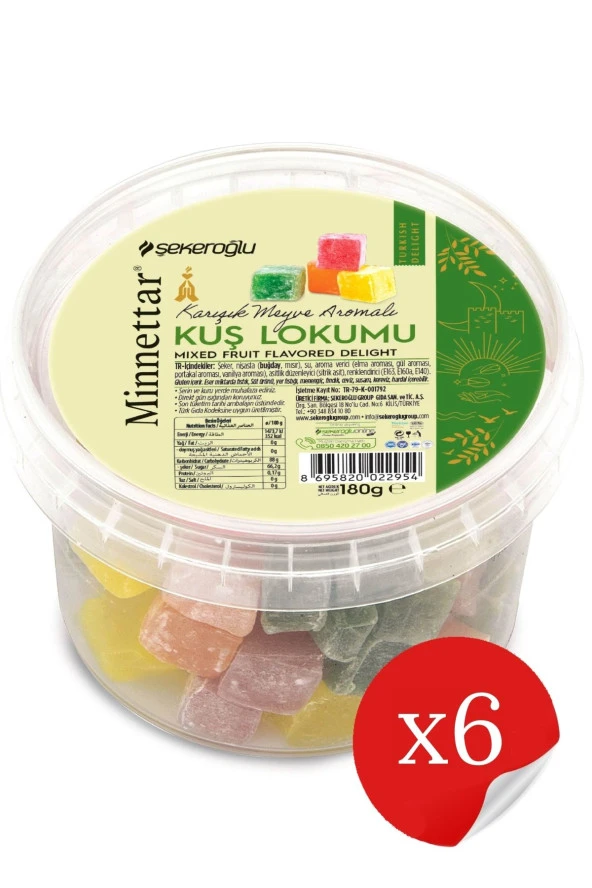 Şekeroğlu Minnettar Kuş Lokumu 180 Gr ( 6 Adet ) ürün görseli 1
