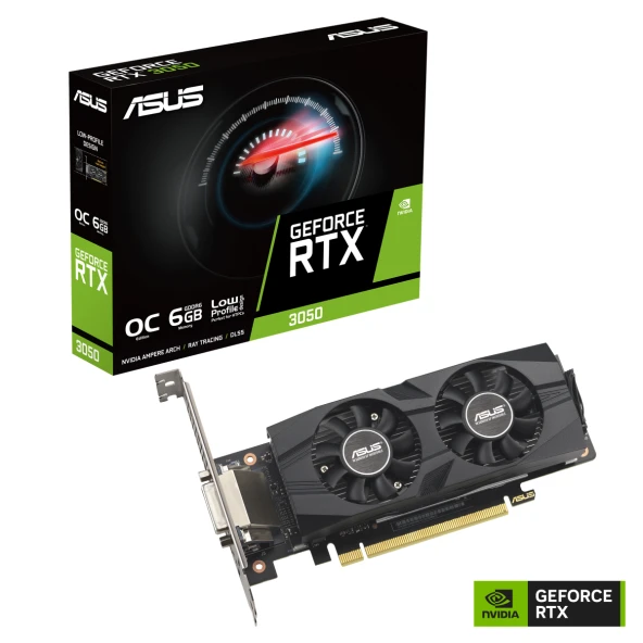 ASUS GEFORCE RTX3050-O6G-LP-BRK 1807MHz OC 1xHDMI 3xDP EKRAN KARTI ürün görseli 1