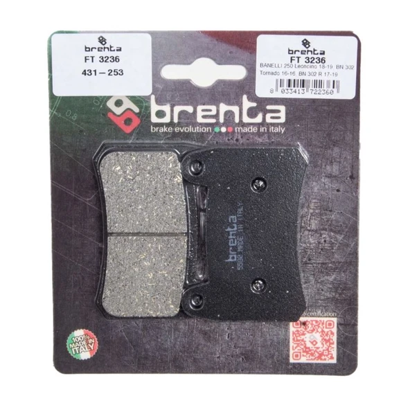 Benelli Trk 251 Ön Fren Balata  Brenta (made in italy) ürün görseli 1