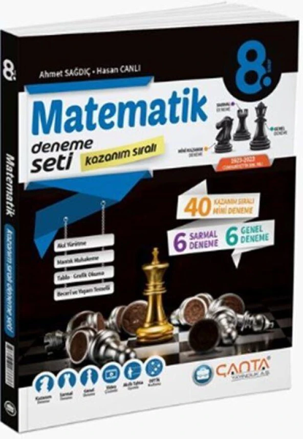 8. Sınıf Matematik Kazanım Sıralı Deneme Seti Çanta Yayınları ürün görseli 1