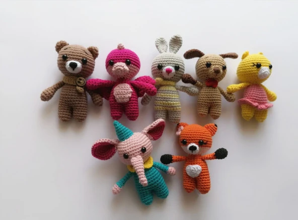 Sevimli Tayfa Maskot Takımı Amigurumi Organik Oyuncak ürün görseli 1