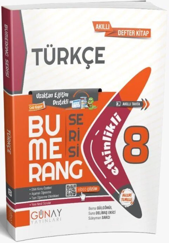 8. Sınıf Türkçe Etkinlikli Bumerang Serisi Günay Yayınları ürün görseli 1