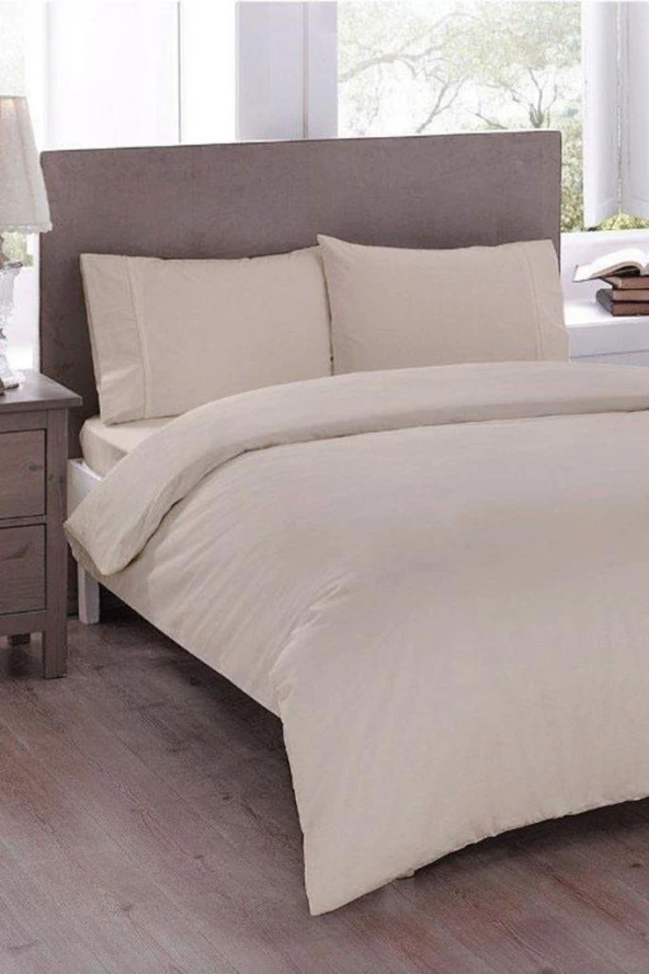 Çeyiz Diyarı Pure Lite King Size Nevresim Takımı 220x230 Krem ürün görseli 1