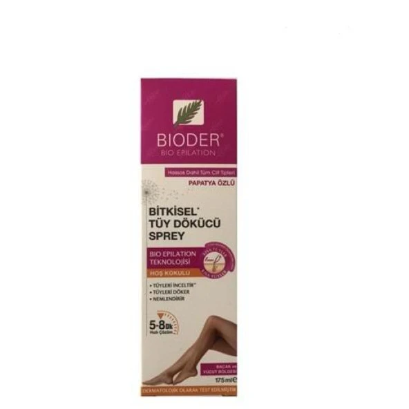 Bioder Hassas Dahil Tüm Cilt Tipleri İçin Bitkisel Tüy Dökücü Sprey 175 ml ürün görseli 1