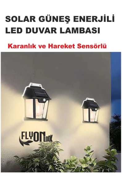 Solar Güneş Enerjili Bahçe,Teras,Balkon,Dış Mekan  Sensörülü  Kademeli Filament Led Aydınlatma Fener ürün görseli 1
