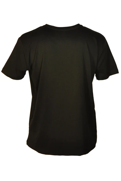 Kadın Bisiklet Yaka Basic Siyah T-Shirt - Resim 4