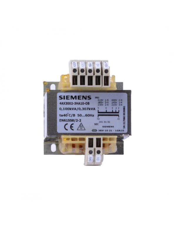 Siemens 4Ax3002-3Ha10-0B 4Ax3002 Kumanda Ve Emniyet İzolasyon Trafoları, 230-400V/24V, 50-60Hz, 100 Va ürün görseli 1