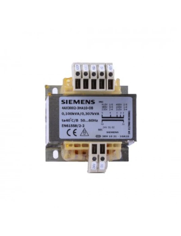 Siemens 4AX3002-3HA16-0B Kumanda ve Emniyet İzolasyon Trafosu 230-400V/24V 50-60Hz 160 Va ürün görseli 1