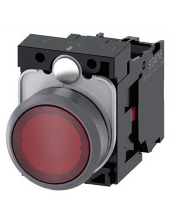 Siemens 3Su1136 0Ab20 1Ca0 Sirius Act Mat Metal Komple Işıklı Yay Dönüşlü Butonlar Kırmızı 230 Ac 1No ürün görseli 1
