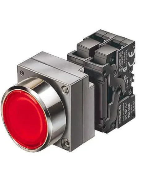 Siemens 3Sb3607 0Aa21 3Sb3 Metal Seri 22Mm Komple Işıklı Kırmızı Buton 10A 1Nc ürün görseli 1