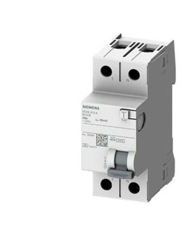Siemens 5Sv5312-6 A Tipi Hata Akımı Koruma Anahtarı-Fı (Kaçak Akım Koruma Rölesi) 25A- 230V- 30Ma- 1P N ürün görseli 1