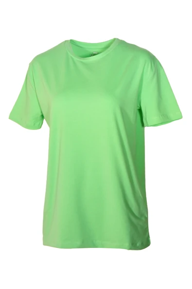 Kadın Bisiklet Yaka Basic Yeşil T-Shirt ürün görseli 1