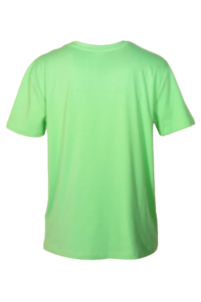 Kadın Bisiklet Yaka Basic Yeşil T-Shirt - Resim 4