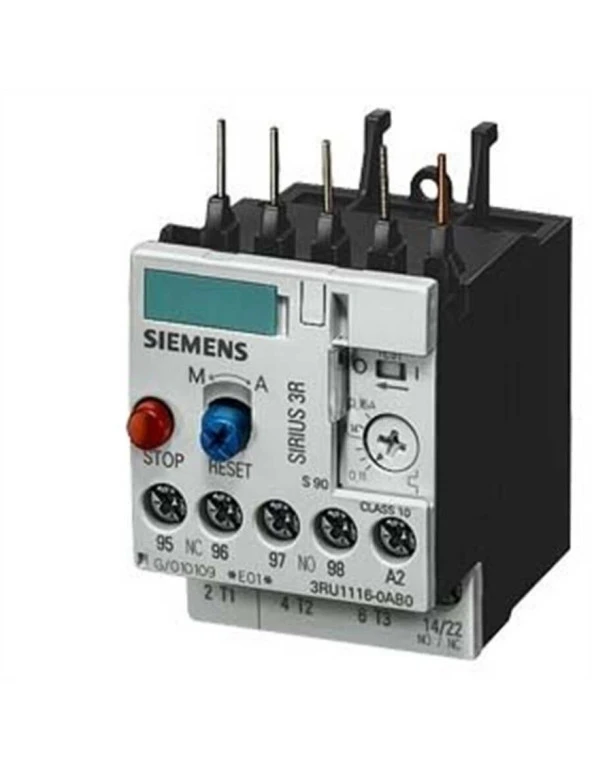 Siemens 3RU1116-0GB0 Sirius Termik Röle- Faz Korumalı- 60ºc Pano İçi Sıcaklığa Uygun- El-Otomatik Konumlu Kontaktör Geçmeli ürün görseli 1