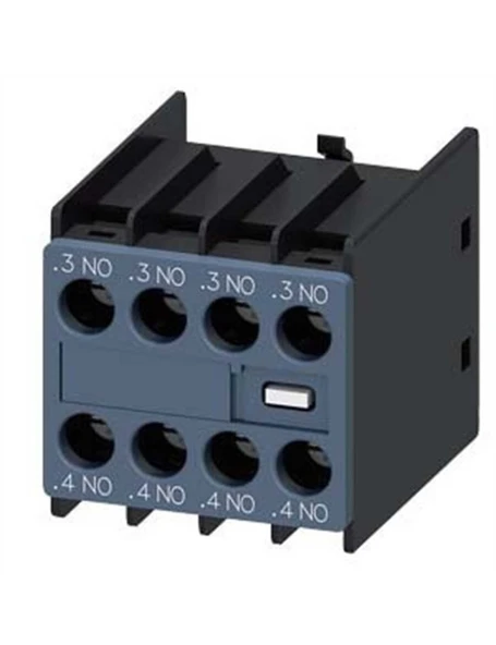 Siemens 3RH2911-1FA40 3RT2 ve 3RH2 Kontaktörleri̇ İçin Yardımcı Kontak Bloğu 2NO+2NC Ön Taraftan Montaj Vidalı ürün görseli 1