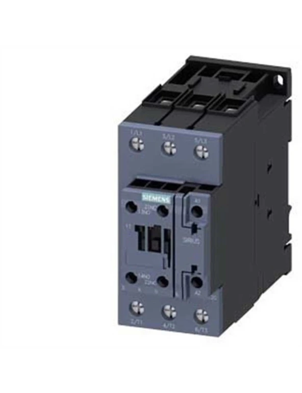 Siemens Sirius Kontaktör 3RT2038-1AB00 37kW 80A 24VAC 1NO+1NC Vida Bağlantılı S2 Boy 3 Kutuplu AC-3E/AC3 ürün görseli 1