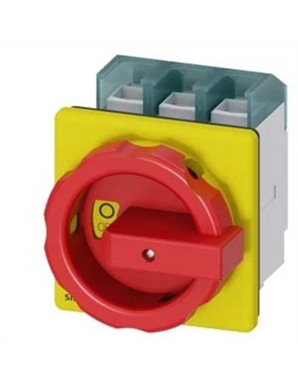Siemens 3LD2804-0TK53 Acil Stop Şalterleri Önden Tespitli Tahrik Kolu Sarı Kırmızı A125 45 Kw ürün görseli 1