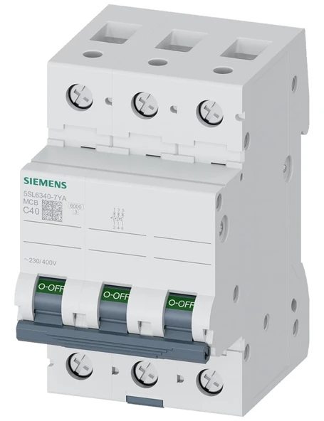 Siemens 5SL6340-7YA | 3 Faz 40A C Tipi 6kA Trifaze Otomatik Sigorta ürün görseli 1