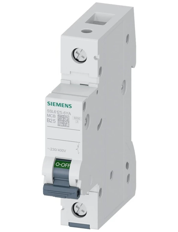 Siemens 5SL6125-6YA | 1 Faz 25A B Tipi 6kA Monofaze Otomatik Sigorta ürün görseli 1