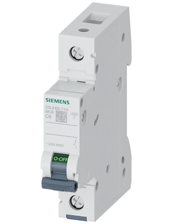 Siemens 5SL6106-7YA | 1 Faz 6A C Tipi 6kA Monofaze Otomatik Sigorta ürün görseli 1