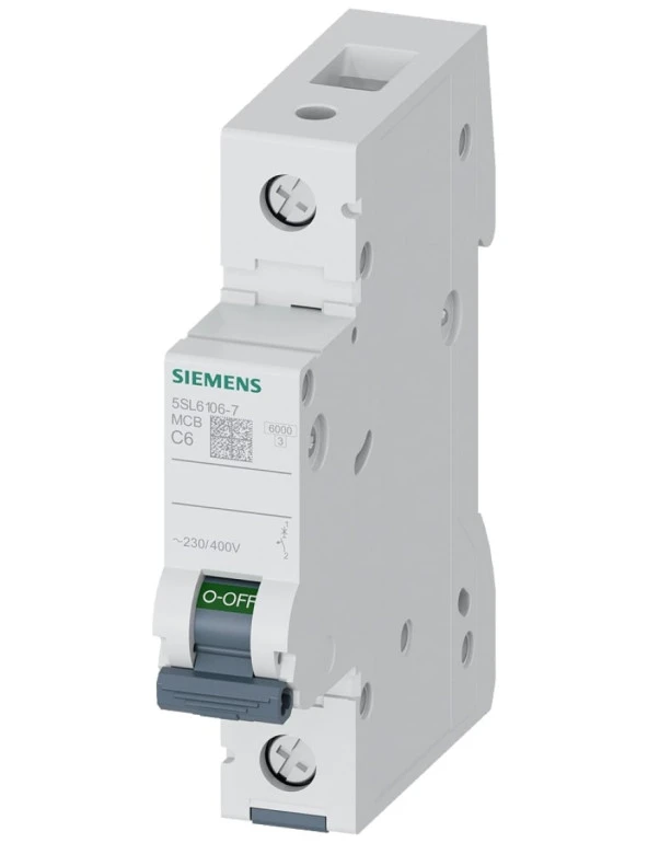 Siemens 5SL6106-7 | 1 Faz 6A C Tipi 6kA Monofaze Otomatik Sigorta ürün görseli 1