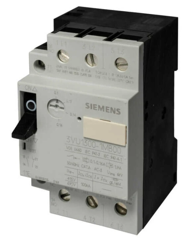 Siemens 3VU1300-1MB00 Motor Starter Koruyucu, 600 V, 25 A, 3 Kutup, Motor Fla 0,1 İla 0,16 Amp, 1No-1Nc (Muadil Ürün: 3Rv2011-0Aa10) ürün görseli 1
