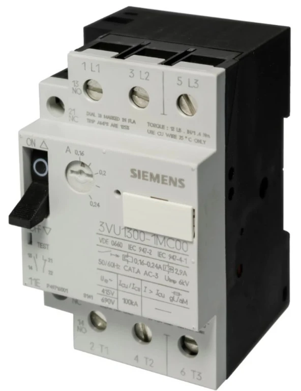 Siemens 3VU1300-1MC00 25A Motor Koruma İçin Devre Kesici, İletişim 1Na 1Nk ürün görseli 1