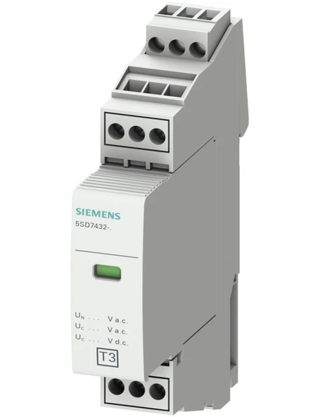 Siemens 5SD7432-7 D Sınıfı 2 Kutuplu Enversör Kontaklı Yıldırıma Karşı Koruyucu Parafudr ürün görseli 1