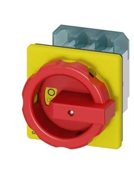 Siemens 3LD2504-0TK53 Acil Stop Şalterleri Önden Tespitli Tahrik Kolu Sarı Kırmızı A 63 22 Kw ürün görseli 1