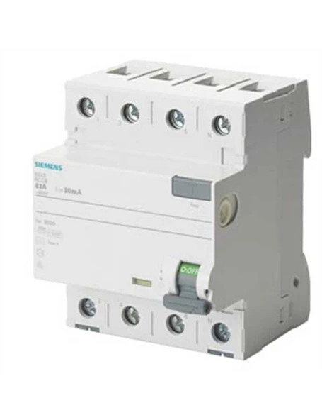 Siemens 5SV3342-6 A Tipi Trifaze Kaçak Akım Rölesi 30mA 25A 400V 3 Faz+N ürün görseli 1