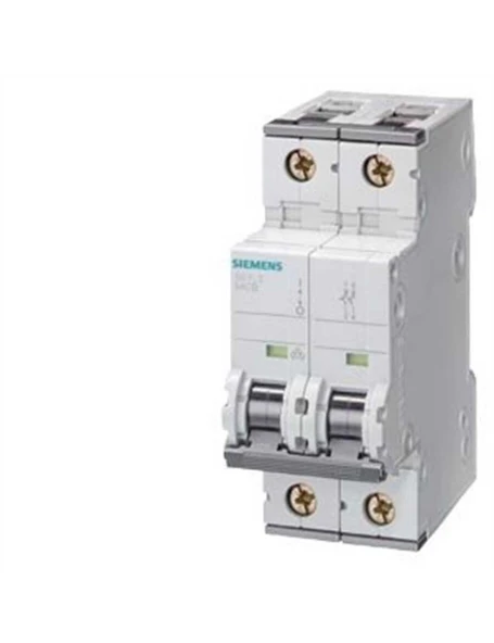 Siemens 5SY5216-7 C Tipi 2 Faz 16A 440VDC/400VAC 10kA Yavaş Karakterli Otomatik Sigorta ürün görseli 1