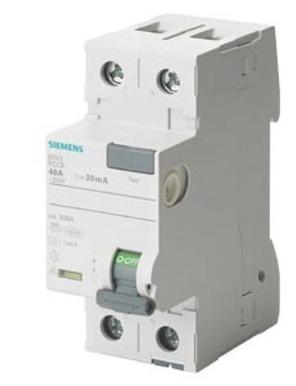 Siemens 5SV3314-6 A Tipi Monofaze Kaçak Akım Rölesi 30mA 40A 230V 1 Faz+N ürün görseli 1