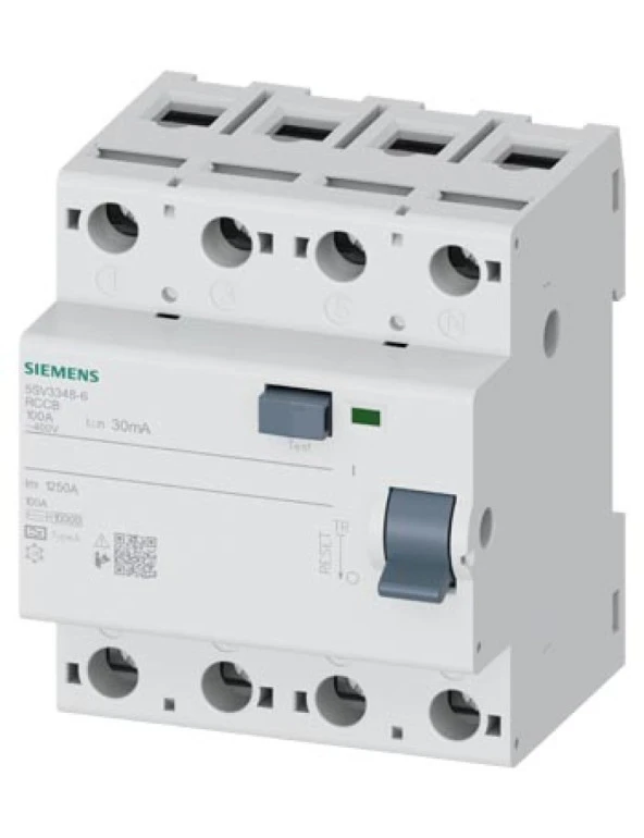 Siemens 5SV3348-6 A Tipi Trifaze Kaçak Akım Rölesi 30mA 100A 400V 3 Faz+N ürün görseli 1