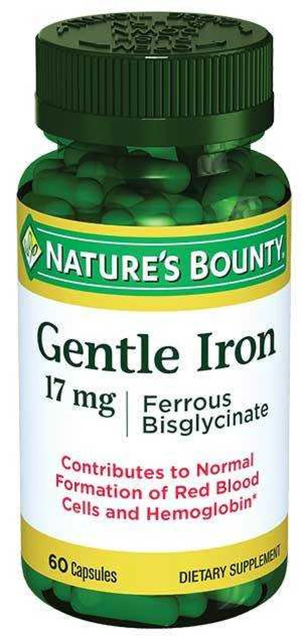 Natures Bounty Gentle Iron 17mg 60 Kapsül - Resim 2