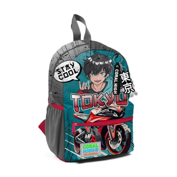 Coral High Küçük Boy Anaokulu Sırt Çantası Anime Motorsiklet 23564 ürün görseli 1