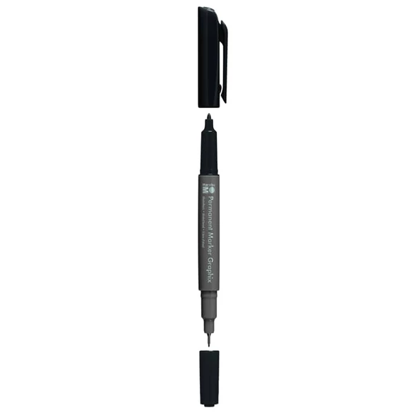 Marabu Graphix Permanent Marker Çift Uçlu Siyah ürün görseli 1