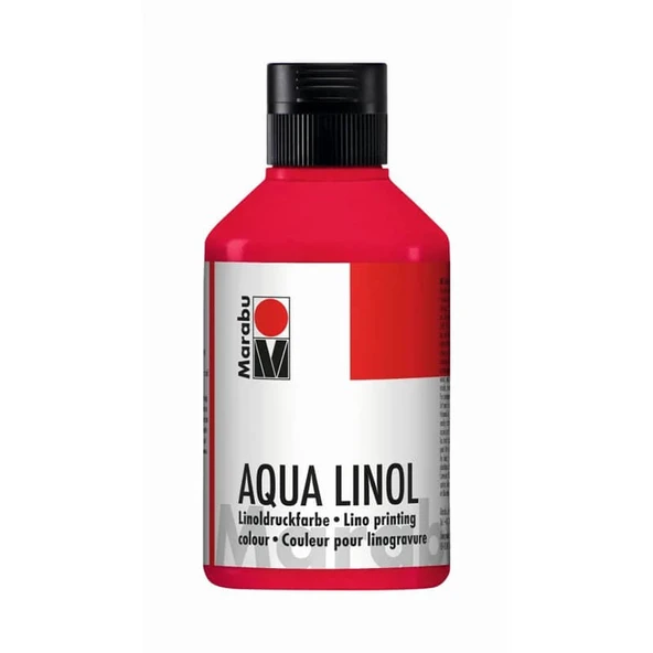 Marabu Aqua Linol Baskı Boyası Carmine Red 250 ml ürün görseli 1