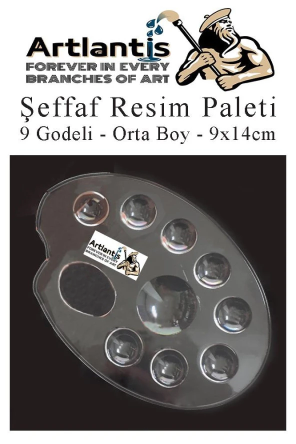 Şeffaf Resim Paleti Plastik 1 Adet Godeli Ressam Paleti Boyama Paleti Akrilik Boya Guaj Boya Suluboya ürün görseli 1
