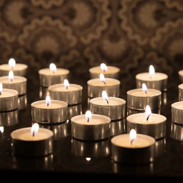 VIP KALİTE 100 ADET BEYAZ TEA LİGHT MUM BEYAZ MUM YILBAŞI MUMLARI 50 PCS VIP WHİTE TEA LİGHT CANDLE ürün görseli 1