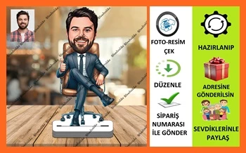 İş Adamı Ceo Karikatür Biblo,Sevgiliye Hediye,Doğum Günü Hediye ürün görseli 1