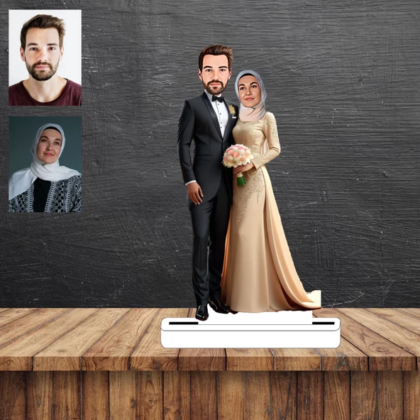 Karı-Koca Karikatür Figürü,Sevgiliye Hediye,Doğum Günü Hediyesi ürün görseli 1