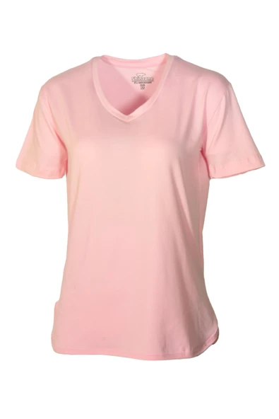 Kadın V Yaka Basic Pembe T-Shirt ürün görseli 1