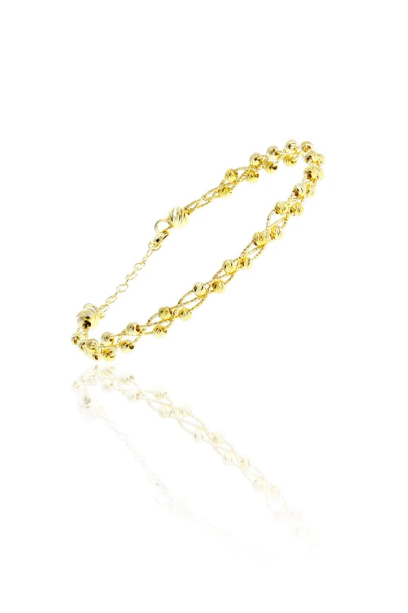 Gümüş altın yaldızlı dorissa (dorica) bilezik SGTL10715GOLD ürün görseli 1