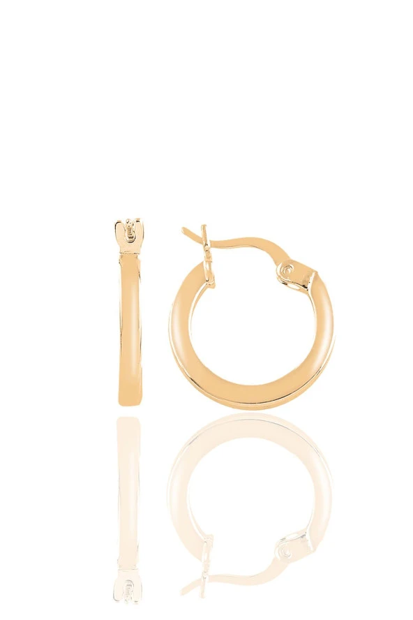 Gümüş rose balta kilit 17 mm halka küpe SGTL11257ROSE ürün görseli 1