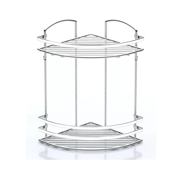 Tekno Tel LM-008 2 Katlı Köşelik Banyo Rafı Şampuanlık Krom ürün görseli 1