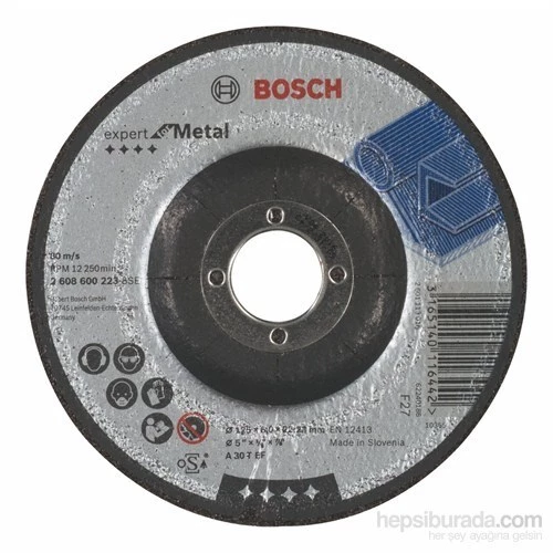 Bosch  - Expert Serisi Metal İçin Bombeli Taşlama Diski (Taş) - A 30 T Bf, 125 Mm, 6,0 Mm ürün görseli 1