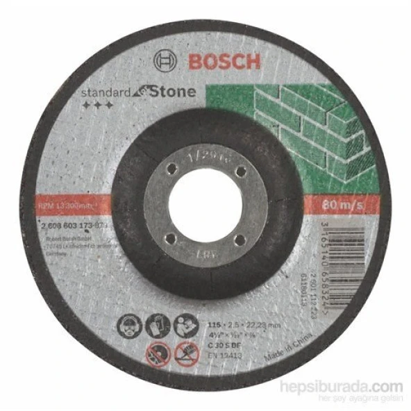 Bosch  - Standard Seri Taş İçin Bombeli Kesme Diski (Taş) - C 30 S Bf, 115 Mm, 22,23 Mm, 2,5 Mm ürün görseli 1
